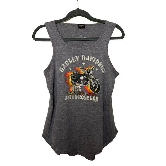Harley Davidson Motorcycle Gray Ladies Racer Back Orlando Tank Top SZ Medium - Picture 2 of 7